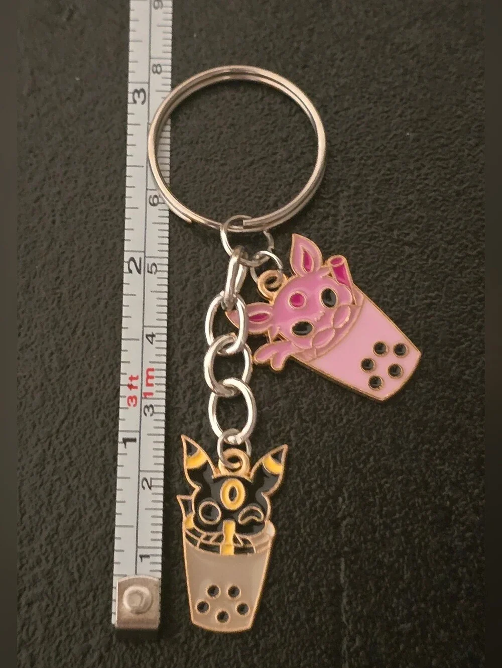 Pokemon Espeon & Umbreon Bubble Tea Enamel Keychain